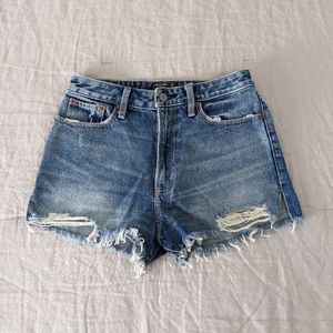 Abercrombie & Fitch Annie High Rise Denim Shorts